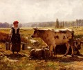 La vida en la granja de La Laitiere Realismo Julien Dupre